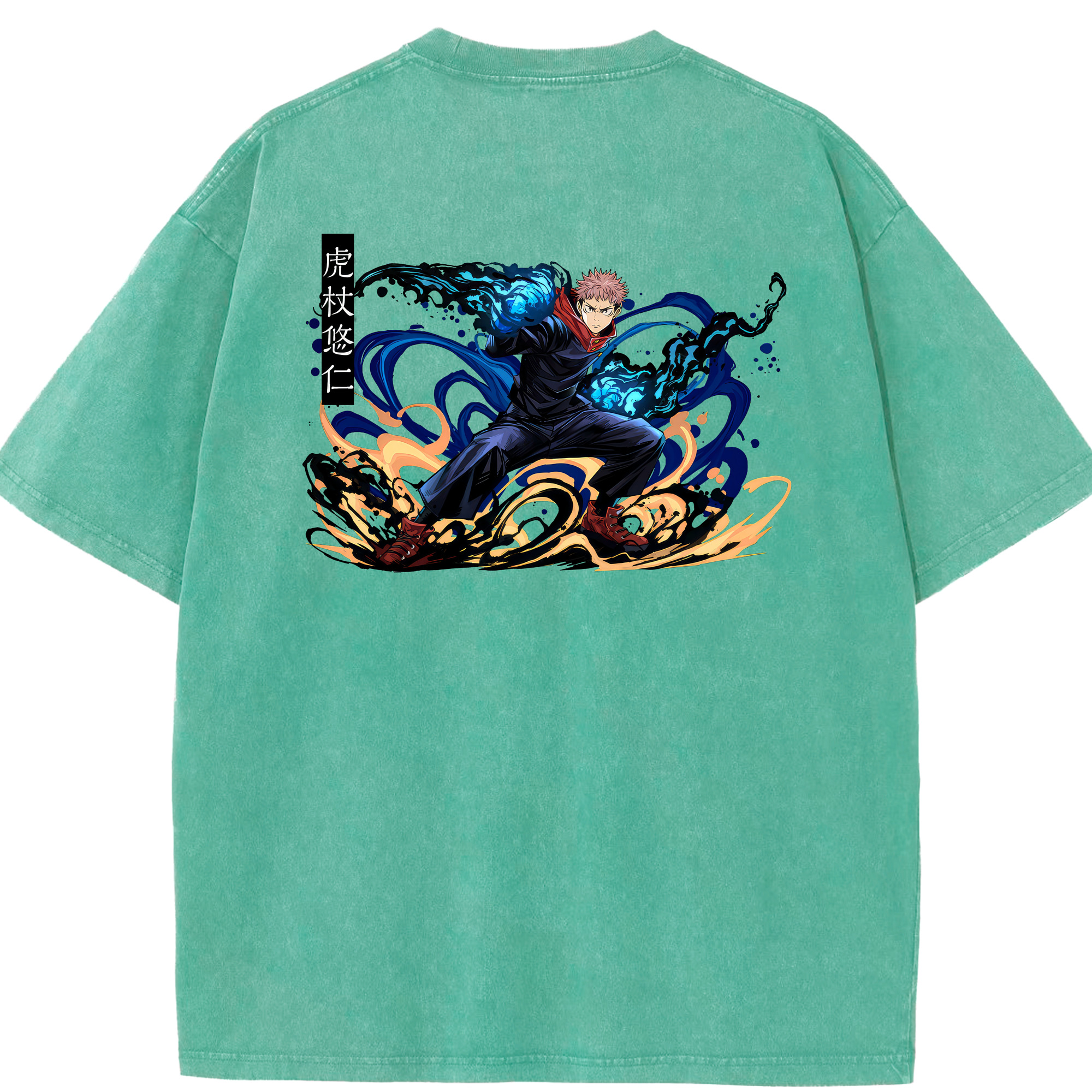 （画像用） 呪術廻戦 Jujutsu Kaisen 綿100% ヴィンテージ風 半袖Tシャツ（背面プリント）